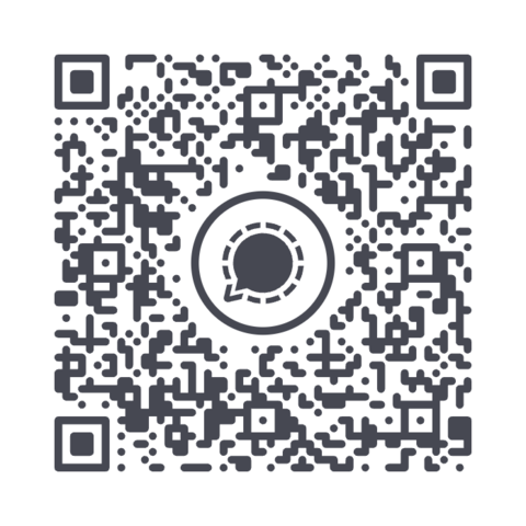 QR-code: scan met je telefoon om DoeKRACHT via Signal een bericht te sturen